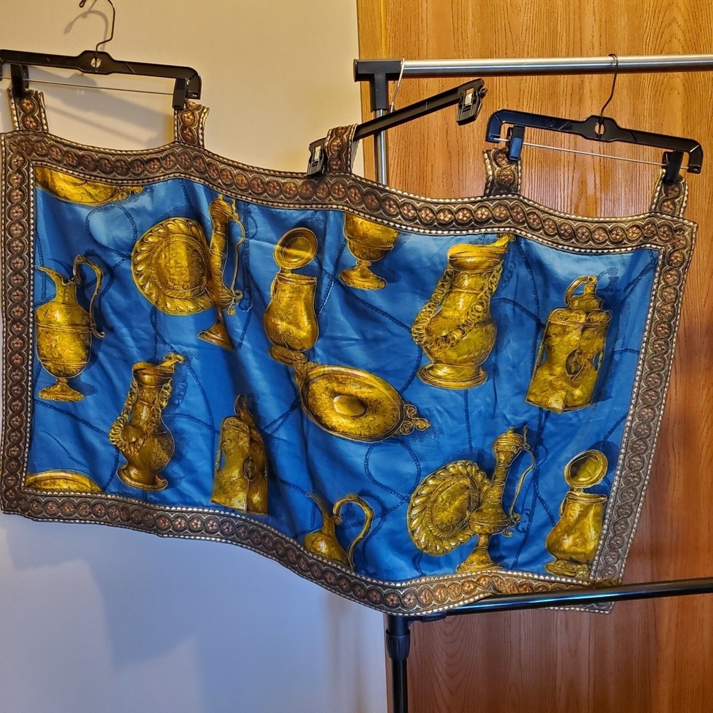 large Wall Hanging curtain urn vase Rod Pockets border handmade stitches on urns